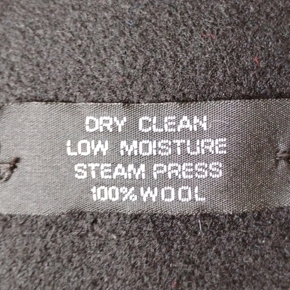 Alorna Vintage 100% Wool Long Black Winter Coat Velvet Collar Size XL - Picture 8 of 8